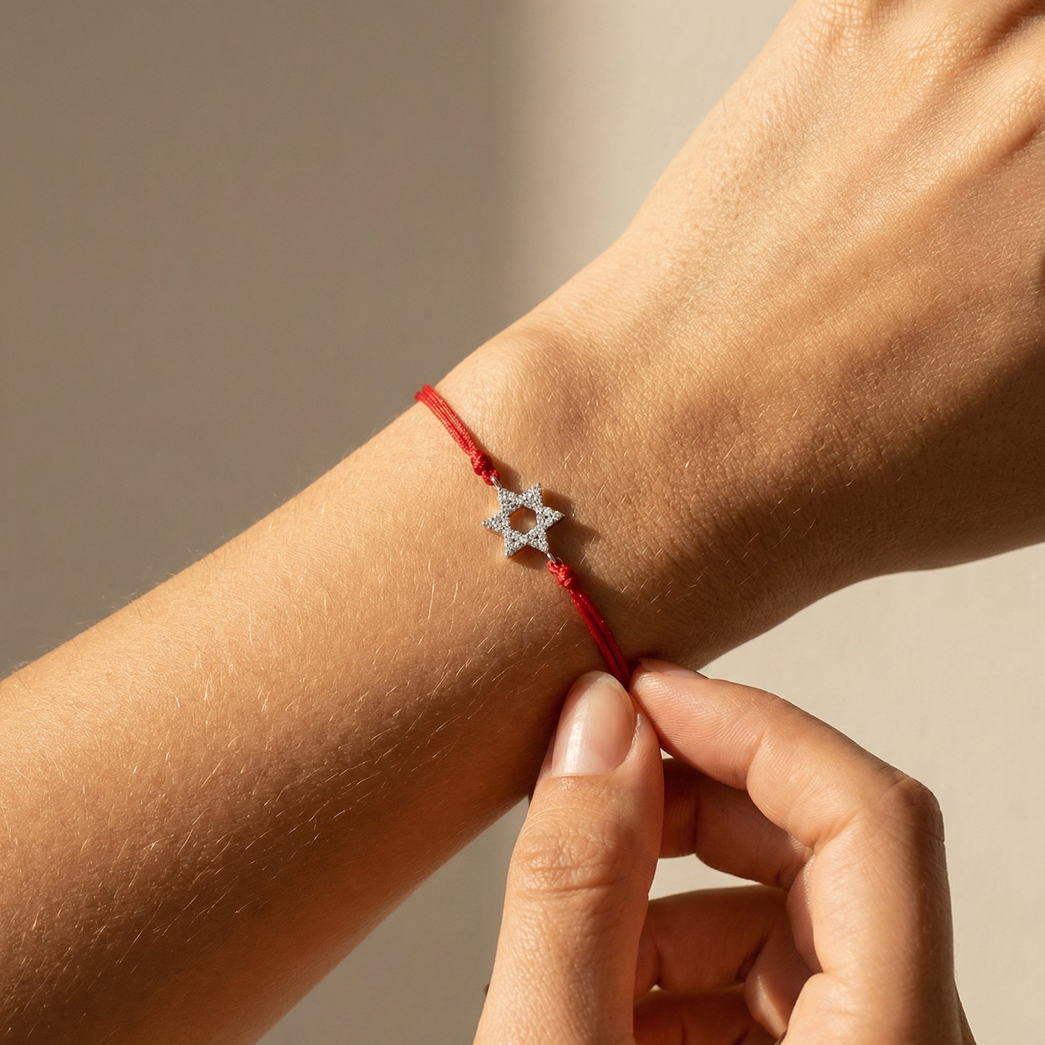 Star of David Red String Bracelet