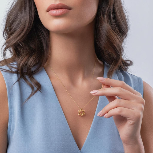 Curved Star of David Necklace