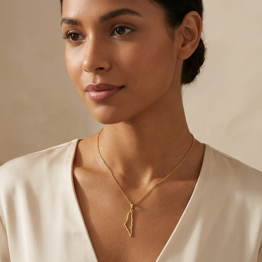 Israel Map Necklace