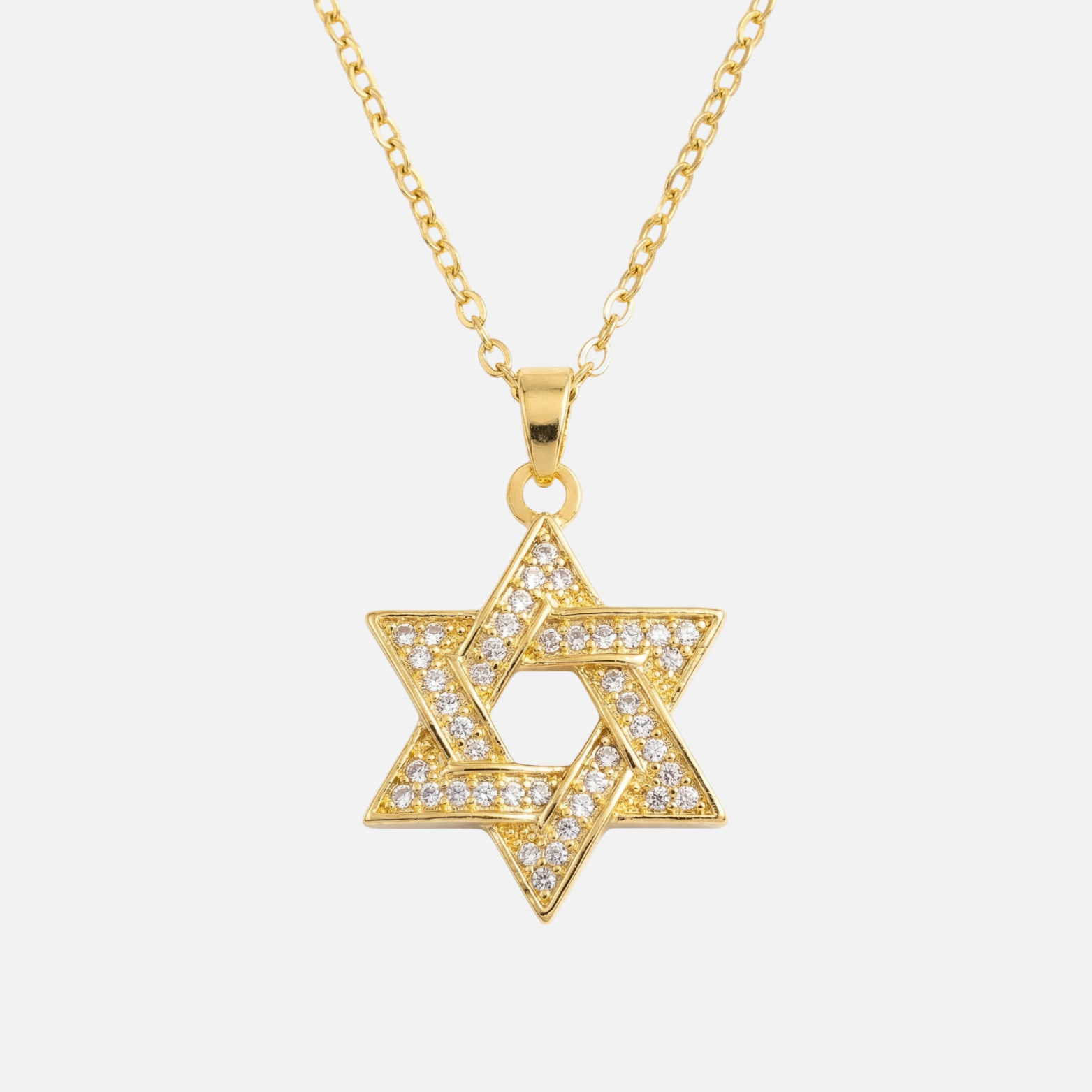 Gold Star of David Energy Necklace