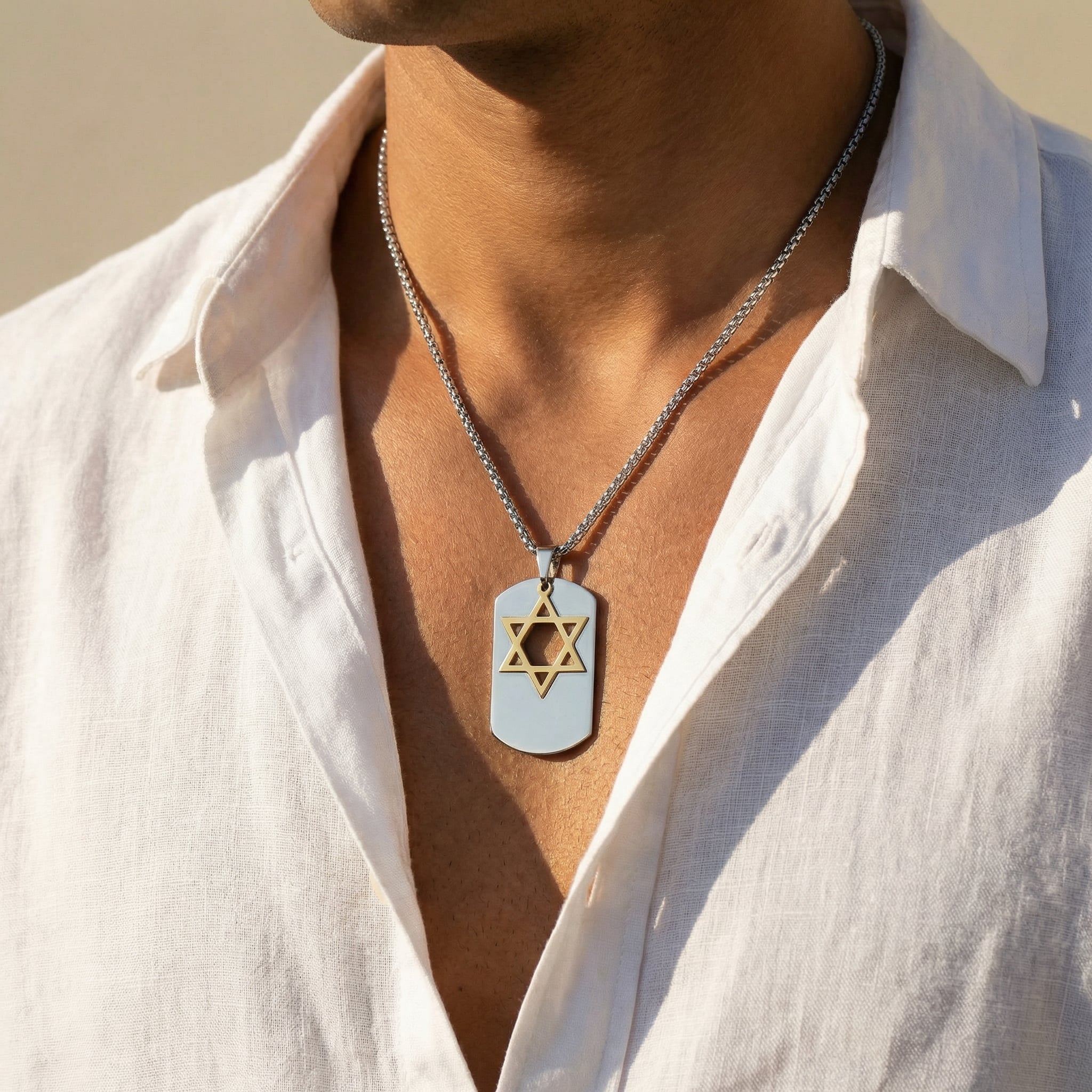 Star of David Tag Pendant